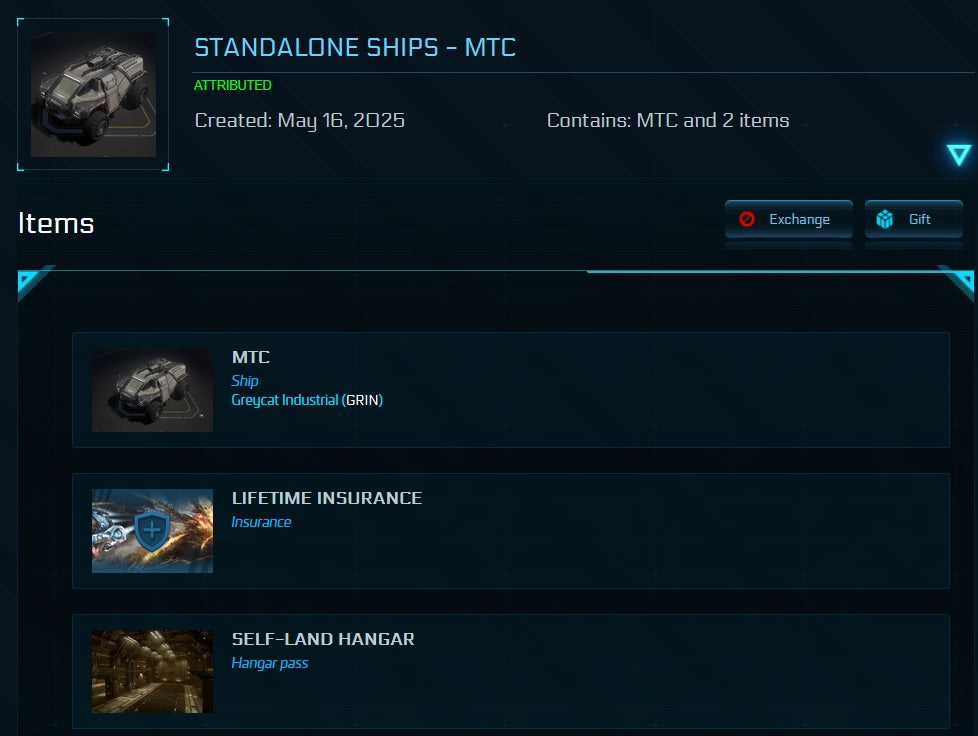 Greycat MTC LTI Star Citizen vehicle detail