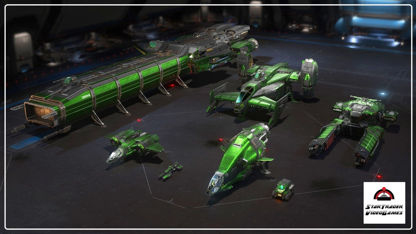 Star Citizen Ghoulish Green Paint Pack x7 for Cutlass, Caterpillar, Buccaneer, Dragonfly, Vulture, Herald, and Mule