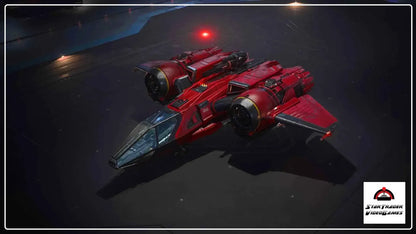 Star Citizen Buccaneer Redline Paint with red and black Drake-themed finish
