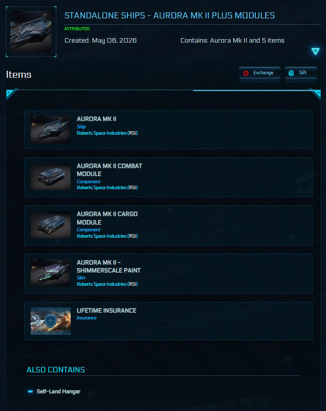 Aurora Mk II Plus Modules with LTI Star Citizen detail