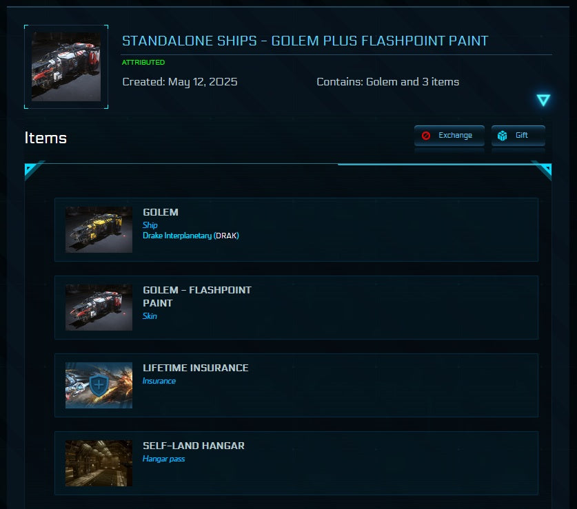 Drake Golem LTI with Flashpoint Paint Star Citizen detail