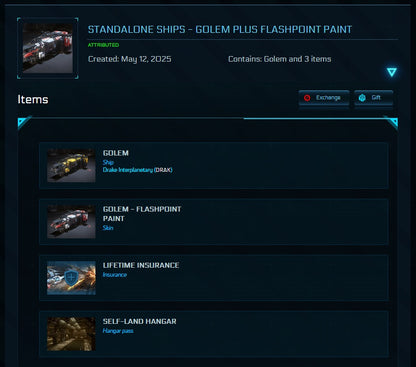 Drake Golem LTI with Flashpoint Paint Star Citizen detail