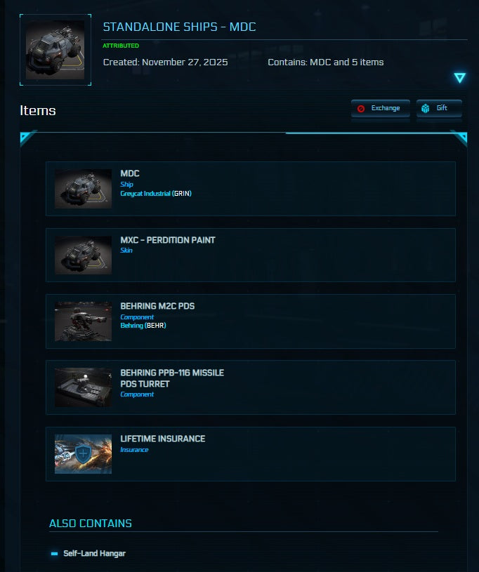 Greycat MDC LTI with Perdition Paint Star Citizen detail