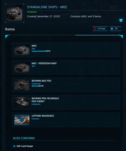 Greycat MDC LTI with Perdition Paint Star Citizen detail