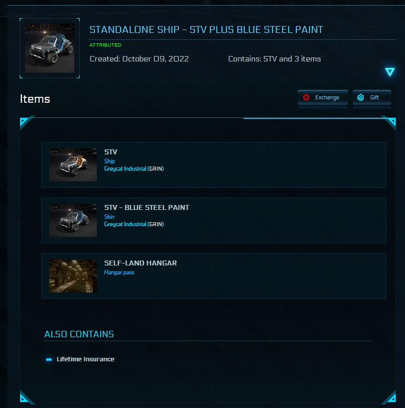 Greycat STV LTI with Blue Steel Paint Star Citizen detail