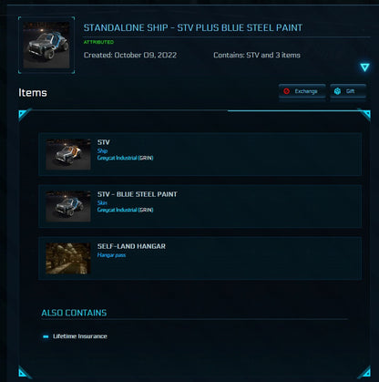 Greycat STV LTI with Blue Steel Paint Star Citizen detail