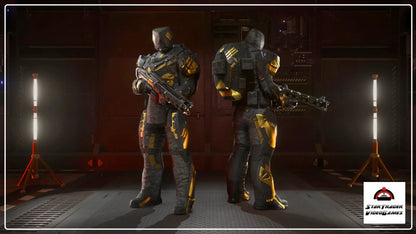 Palatino Shadow Gild armor set with backpack for Star Citizen