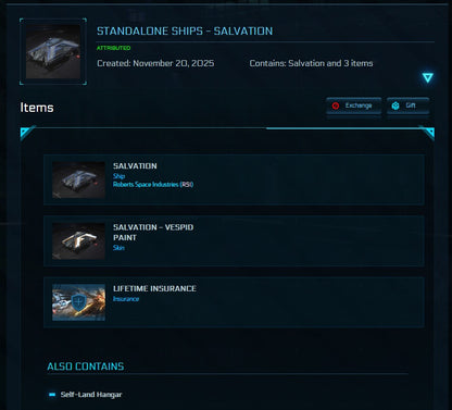 RSI Salvation LTI with Vespid Paint Star Citizen detail