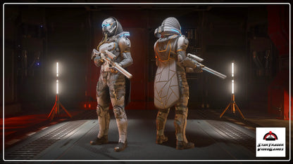 Star Citizen Quirinus Tech Artimex Canuto armor set with helmet, core, arms, and legs