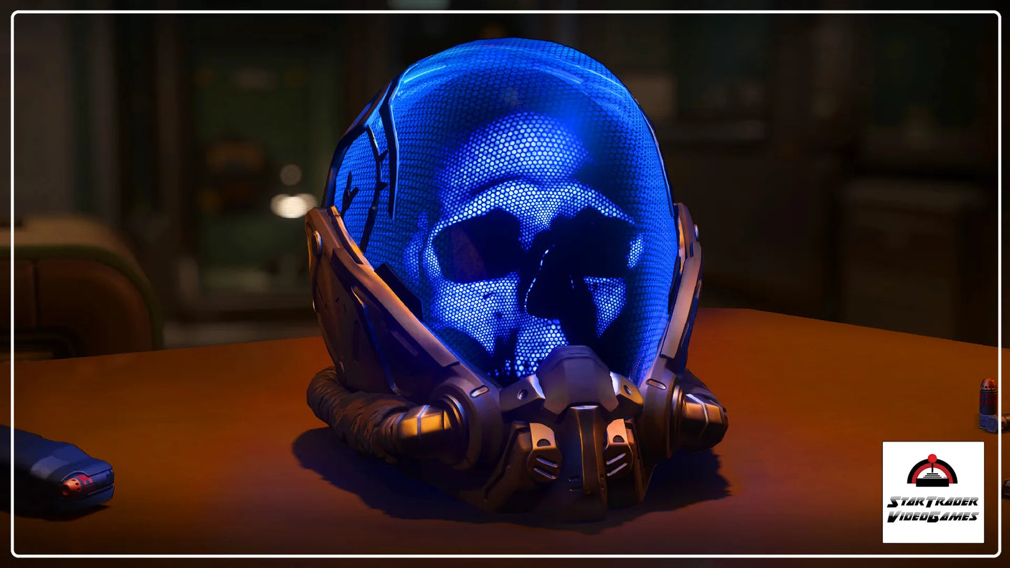 Star Citizen Azrael Sapphire Helmet from the Contractor’s Kit
