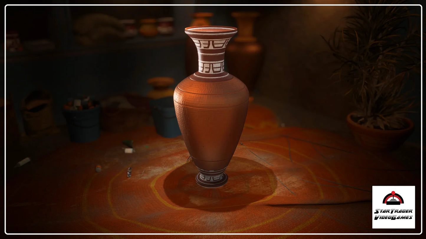 Star Citizen Bronze Mya Vase with etched patterns and brushed bronze finish