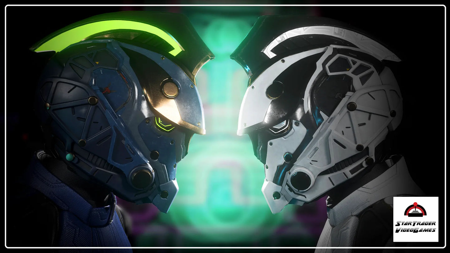 Star Citizen Caudillo Helmet Pack 1 with Cobalt and Ghost White color schemes