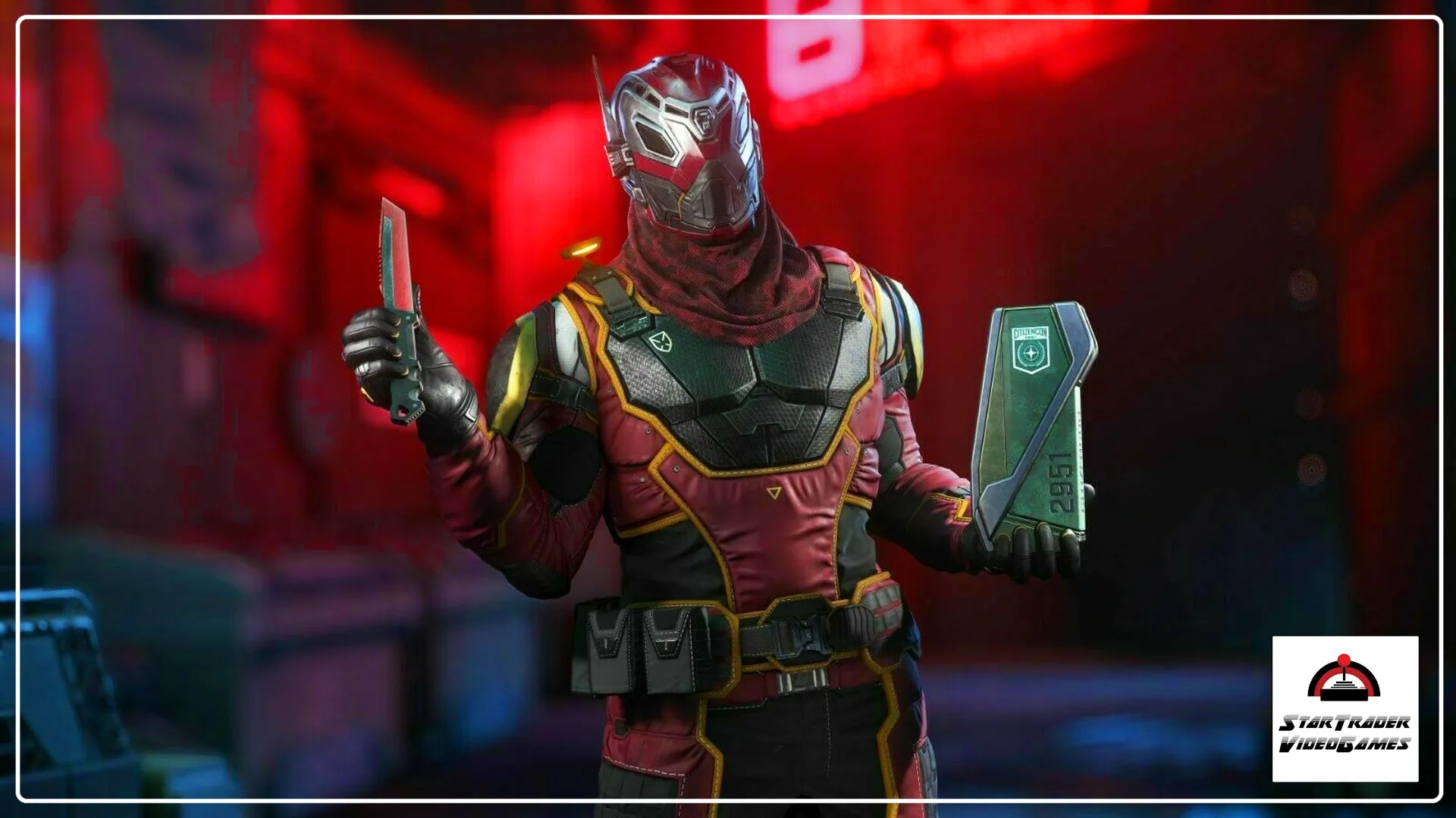 Star Citizen CitizenCon 2951 Digital Goodies Pack with Balefire armor set, combat knife, and trophy
