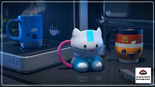 Star Citizen Iconic Character Mug Set with Finley, Star Kitten, and Big Benny’s mugs