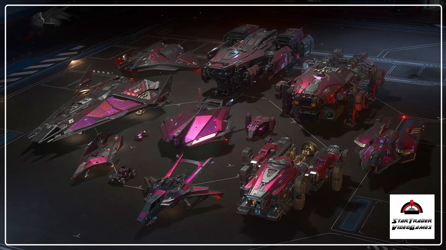 Star Citizen Lovestruck Paint Pack x12 with Zeus, Hornet Mk II, Argo, Ares, Arrow, Cyclone, HoverQuad, Nomad, and Scorpius paints