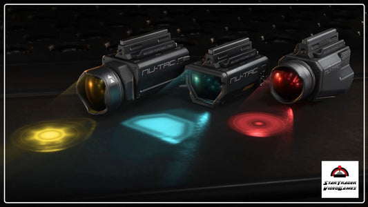 Star Citizen NV-TAC FieldLite Collection Pack x3 with red, yellow, and blue tactical flashlights