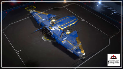Star Citizen Reliant Invictus Blue and Gold Paint