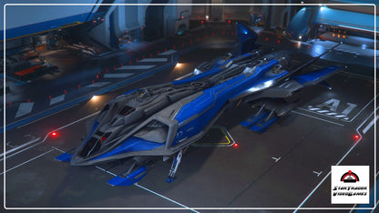 Star Citizen Retaliator Invictus Blue and Gold Paint